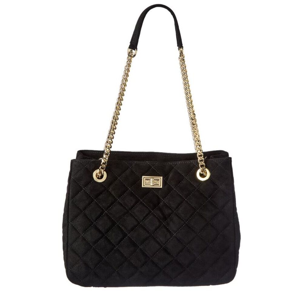Isabella Rossetti Ravenna Suede Handbag, Black